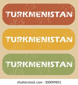 Turkmenistan on colored background