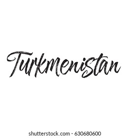 turkmenistan, text design. Vector calligraphy. Typography poster. Usable as background.