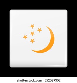 Turkmenistan Variant Flag. Glassy Icon Square Shape. This is File from the Collection Flags of Asia