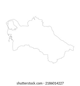 Turkmenistan vector country map outline
