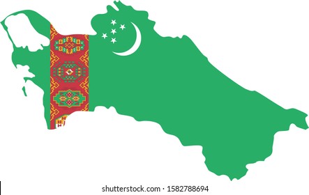 Turkmenistan Vector map. Isolated, white background