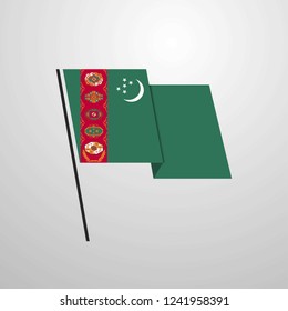 Turkmenistan Waving Flag