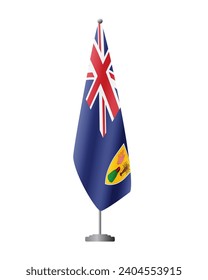 Bandera de las Islas Turcas y Caicos en el puesto de bandera para las reuniones oficiales, fondo transparente, vector