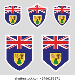 Turks and Caicos Flag Set in Shield Frame