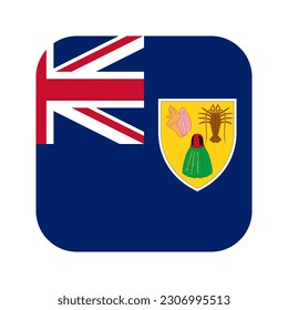 Turks and Caicos flag simple illustration for independence day or election