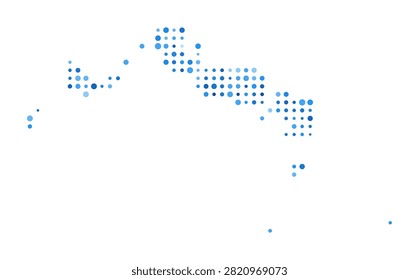 Turks and Caicos Islands Dot Map. Island Digital Style Shape. Turks and Caicos Islands vector image. Island shape blue circular dots. Classy vector illustration.