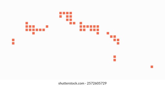 Turks and Caicos Islands dotted map. Digital style map of the country on white background. Turks and Caicos Islands shape with square dots. Colored dots style. Large size squares.