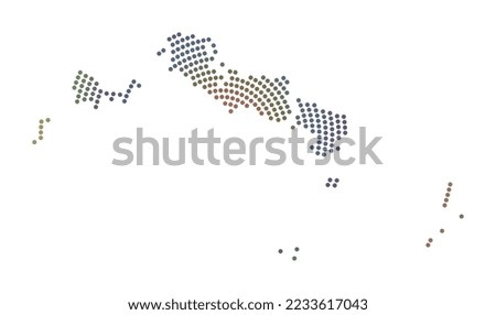 Turks and Caicos Islands dotted map. Digital style shape of Turks and Caicos Islands. Tech icon of the island with graduated dots. Neat vector illustration.