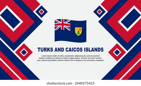 Plantilla de diseño de fondo abstracto de la bandera de las Islas Turcas y Caicos. Ilustración vectorial del día de la independencia de las Islas Turcas y Caicos. Caricatura