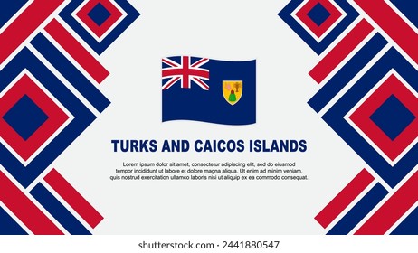 Plantilla de diseño de fondo abstracto de la bandera de las Islas Turcas y Caicos. Islas Turcas y Caicos Día de la Independencia Fondo de pantalla de bandera Ilustración vectorial