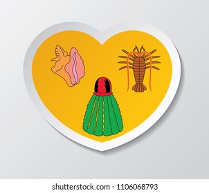 Turks and Caicos Islands flag heart  vector