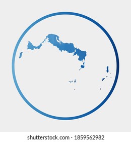 Turks and Caicos Islands icon. Polygonal map of the island in gradient ring. Round low poly Turks and Caicos Islands sign. Vector illustration.