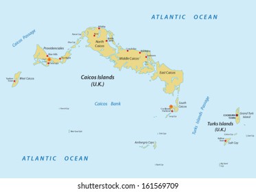 Turks And Caicos Islands Map