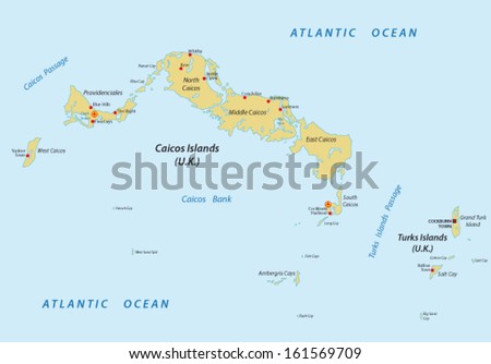 turks and caicos islands map