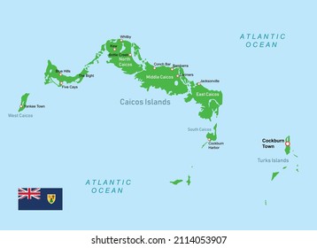 Mapa de vectores de las Islas Turcas y Caicos