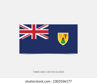 Turks  Caicos Islands Rectangle flag icon with shadow.