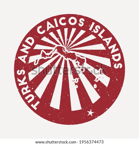 Turks and Caicos Islands stamp. Travel red rubber stamp with the map of island, vector illustration. Can be used as insignia, logotype, label, sticker or badge of the Turks and Caicos Islands.