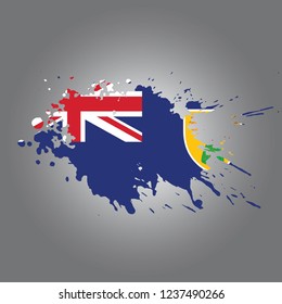Turks and Caicos Islands Vector paint stain