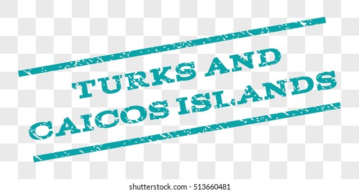 Turks and Caicos Islands watermark stamp. Text tag between parallel lines with grunge design style. Rubber seal stamp with dirty texture.