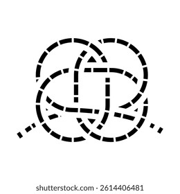 turks head nautical knot glyph icon vector. turks head nautical knot sign. isolated symbol illustration