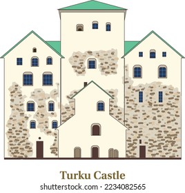 Turku Castle Flat Vector illustration