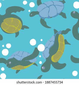 TURLE PATTERN 
Vector image of sea turtles, cartoon