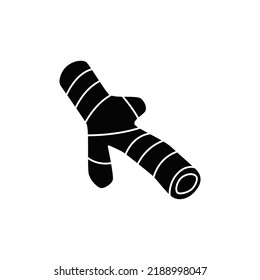 Turmeric, curcuma icon in black flat glyph, filled style isolated on white background