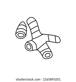 Turmeric, curcuma icon in line style icon, isolated on white background