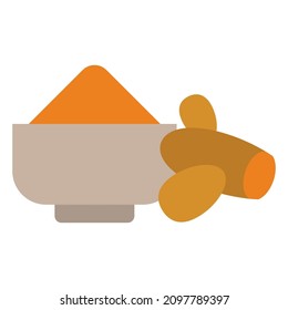turmeric flat clipart vector illustration