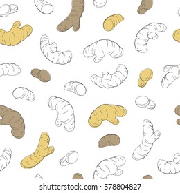 Turmeric graphic color seamless pattern illustration vector