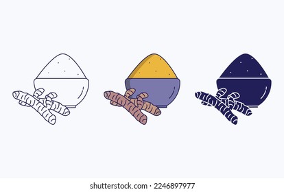 Turmeric icon ,Herbs vector illustration