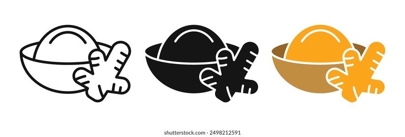 turmeric iconicon vector collection in outlined and solid style