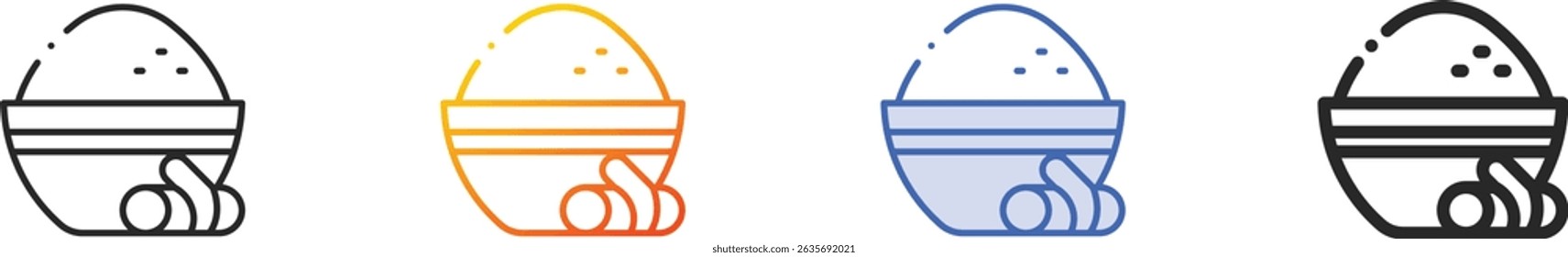 Kurkuma-Symbol.Dünn linear, Farbverlauf, blauer Strich und fettgedrucktes Design einzeln auf weißem Hintergrund