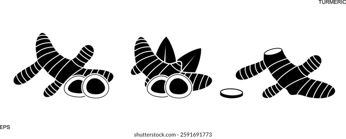 Turmeric logo. Isolated turmeric on white background