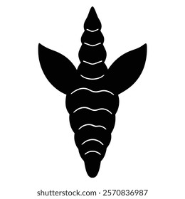 Turmeric root silhouette icon in vector graphic for health and spice designs