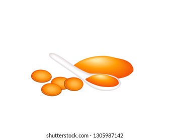 Turmeric spice on a white background