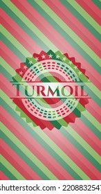 Turmoil christmas badge background. Vector Illustration. Detailed. 