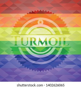 Turmoil lgbt colors emblem. Vector Illustration. Mosaic.