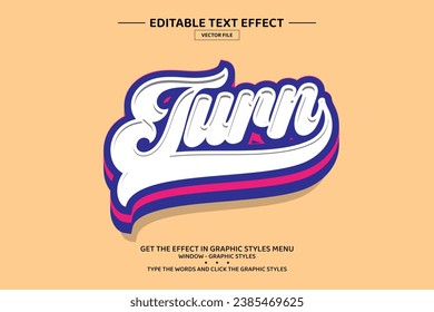 Turn 3D editable text effect template