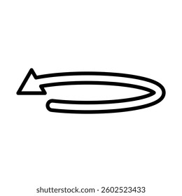 Turn Around Arrow Vector Line Icon Design