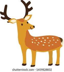 Turn around deer vector illustration