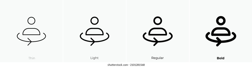 Turn Around Icon. Thin, Light Regular And Bold Style Design Isolated On White Background