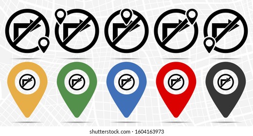turn arrow icon in location set. Simple glyph, flat illustration element of universal theme icons