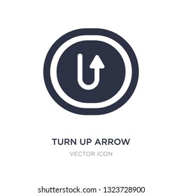 turn up arrow icon on white background. Simple element illustration from UI concept. turn up arrow sign icon symbol design.
