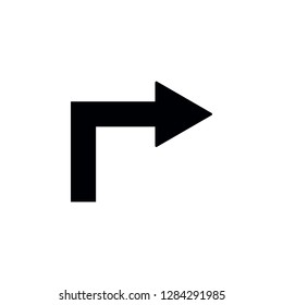 turn arrow icon. Simple glyph vector of universal set icons for UI and UX, website or mobile application