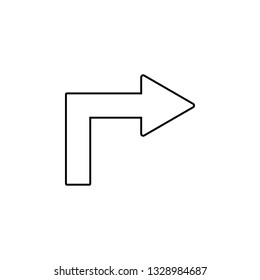 turn arrow icon. Simple thin line, outline vector of universal icons for UI and UX, website or mobile application