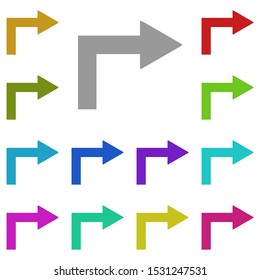 turn arrow multi color icon. Simple glyph, flat vector of universal icons for UI and UX, website or mobile application