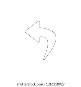 turn arrow. simple flat vector icon illustration. outline line symbol - editable stroke