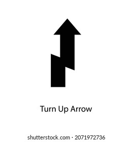 Turn Up Arrow Trendy solid icon isolated on white and blank background for your design