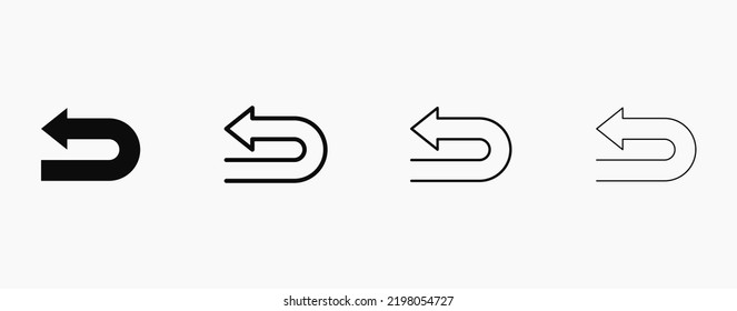 Turn back arrow vector icon